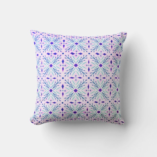 Dolores Hand Drawn Tiles Pattern Cushion (Front)