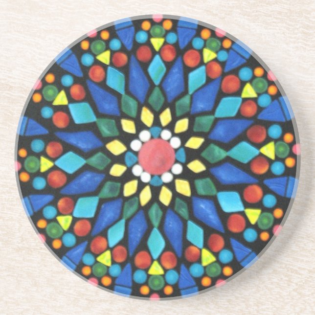 Dolorful Gemstones Mosaic Drink Coasters (Front)