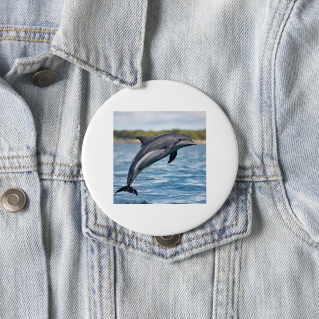 Dolphin 10 Cm Round Badge (In Situ)
