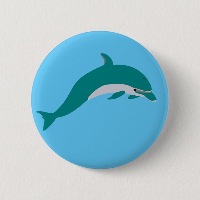Dolphin 6 Cm Round Badge (Front)