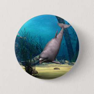 Dolphin 6 Cm Round Badge