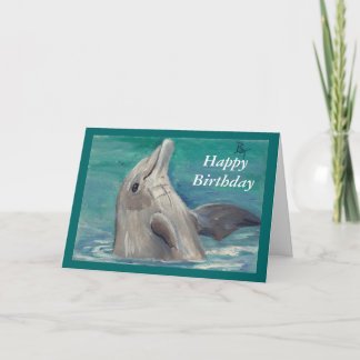 Dolphin aceo Birthday Card