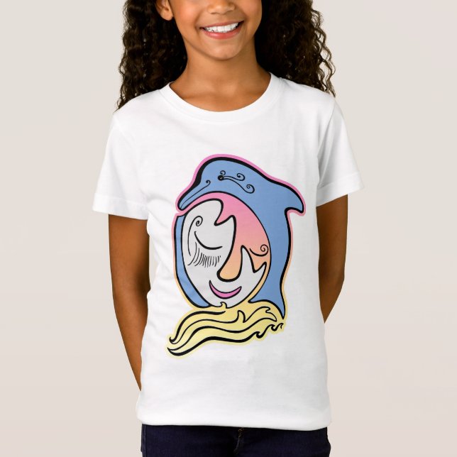 Dolphin and Fish Face Ocean Dreams T-shirt (Front)