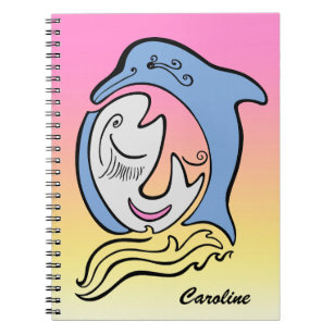 Dolphin and Fish Ocean Dream Personalised Notebook