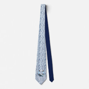Dolphin and lifebuoy on maritime pattern tie