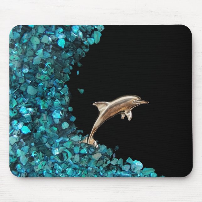 Dolphin and Paua Shell mousepad (Front)