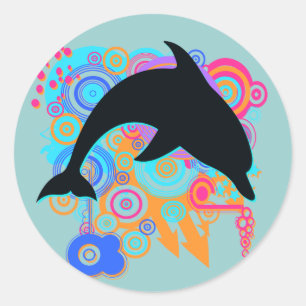 Dolphin Art Classic Round Sticker