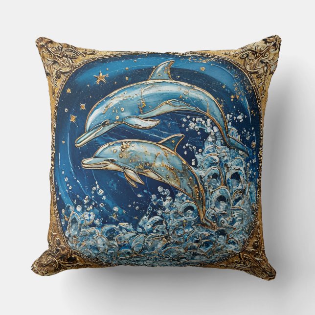 Dolphin Art Cushion (Front)