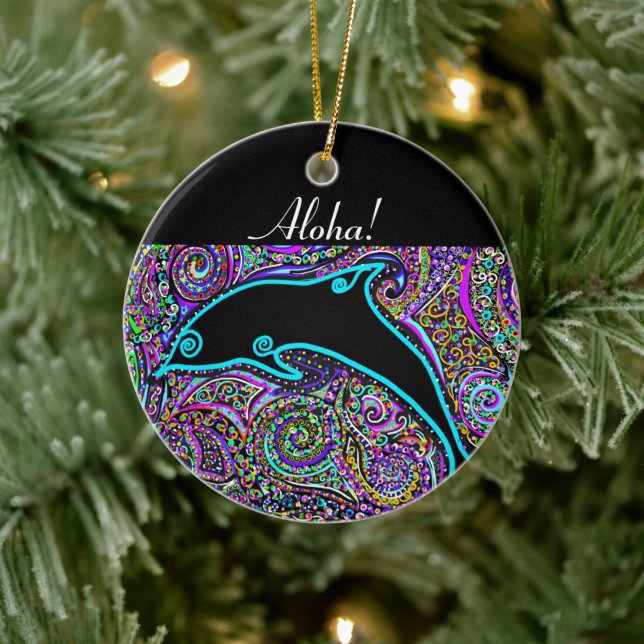 Dolphin Art Design   Ceramic Tree Decoration (Tree)