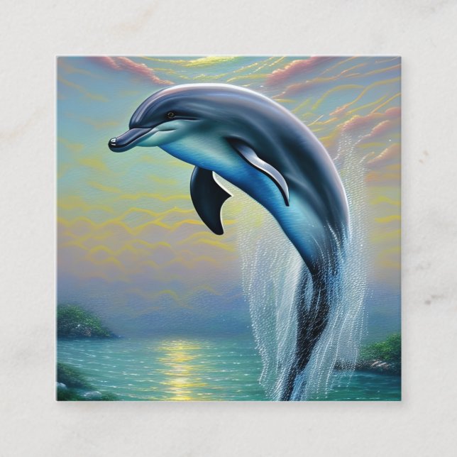 Dolphin Art Square Business Card (Front)