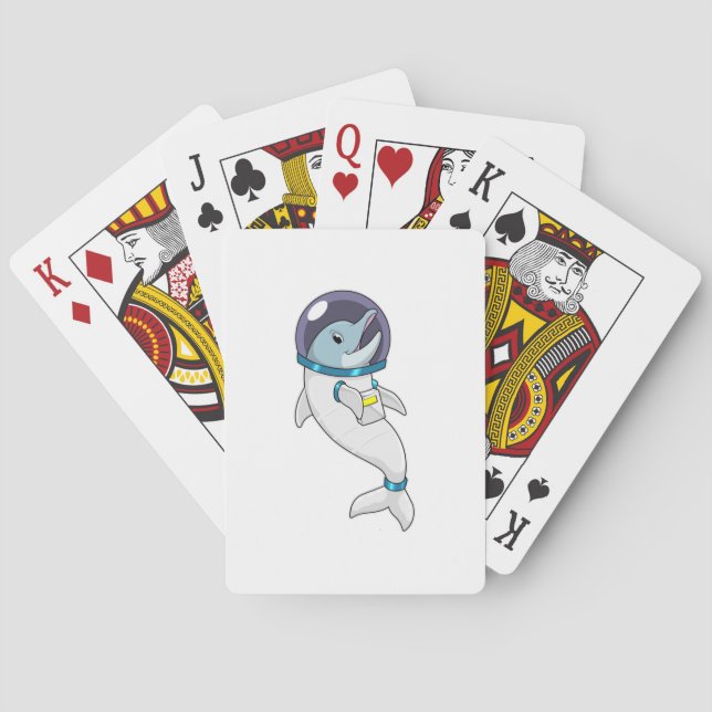 Dolphin as Astronaut in Costume Playing Cards (Back)