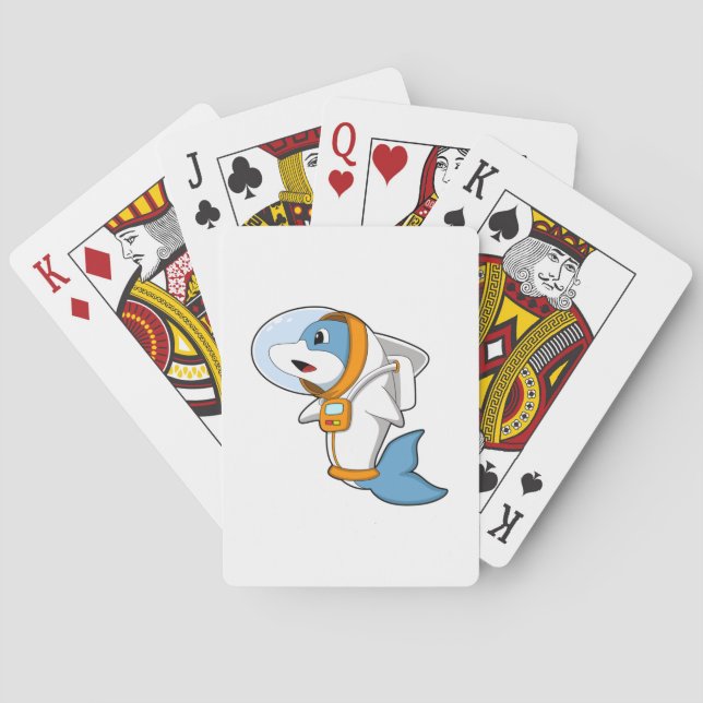 Dolphin as Astronaut with Costume Playing Cards (Back)