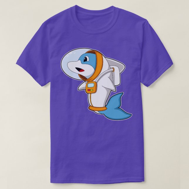 Dolphin As Astronaut With Costume  T-Shirt (Design Front)