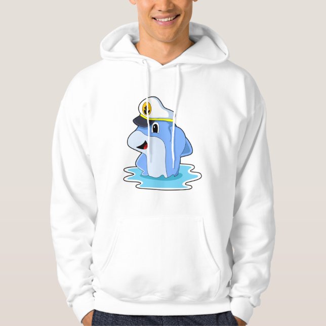 Dolphin as Captain with Hat Hoodie (Front)