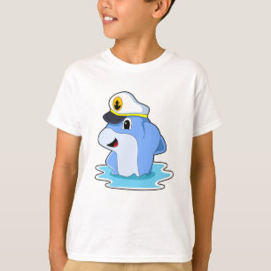Dolphin as Captain with Hat T-Shirt