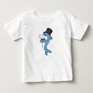 Dolphin as Gentleman with Hat Baby T-Shirt