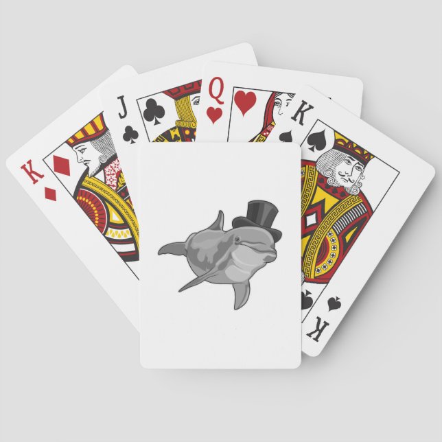 Dolphin as Gentleman with Top hat Playing Cards (Back)