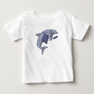 Dolphin as Hairdresser with Comb Baby T-Shirt