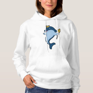 Dolphin as King with Staff & Crown Hoodie