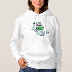 Dolphin as Nerd with Glasses & Book Hoodie