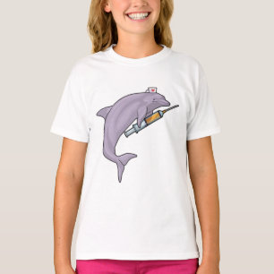Dolphin as Nurse with Syringe T-Shirt