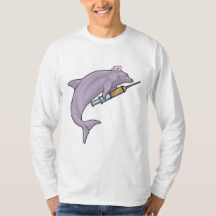 Dolphin as Nurse with Syringe T-Shirt
