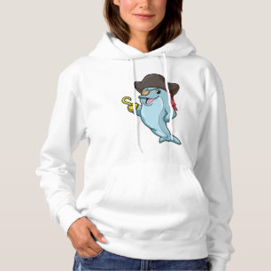 Dolphin as Pirate with Eye patch & Hooked hand Hoodie