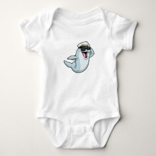 Dolphin as Policeman with Police hat Baby Bodysuit