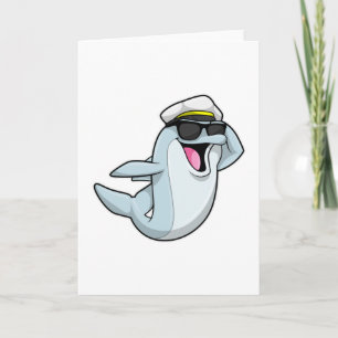 Dolphin as Policeman with Police hat Card