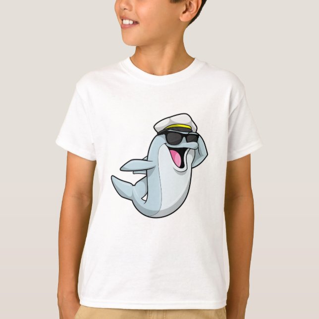 Dolphin as Policeman with Police hat T-Shirt (Front)