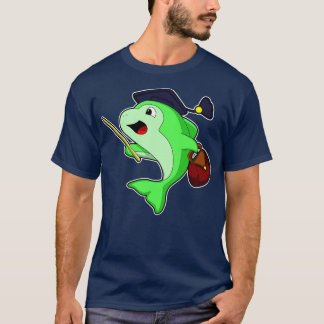 Dolphin as Professor with Bag Pointer T-Shirt