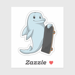 Dolphin as Skater with Skateboard