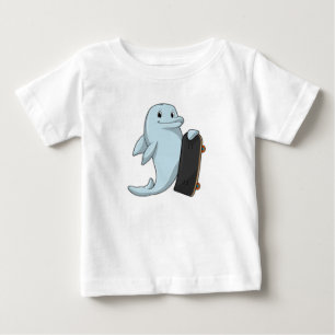 Dolphin as Skater with Skateboard Baby T-Shirt