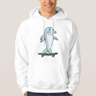 Dolphin as Skater with Skateboard Hoodie