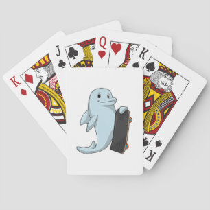 Dolphin as Skater with Skateboard Playing Cards