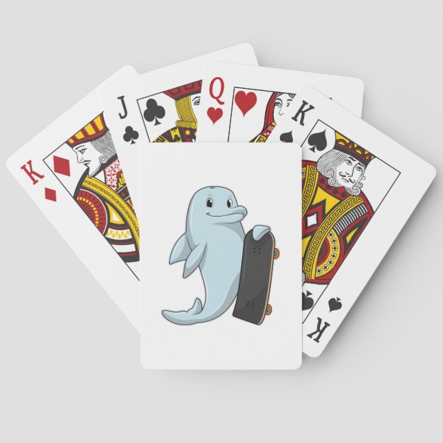 Dolphin as Skater with Skateboard Playing Cards (Back)