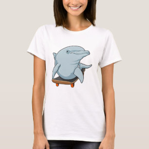 Dolphin as Skater with Skateboard T-Shirt