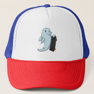 Dolphin as Skater with Skateboard Trucker Hat