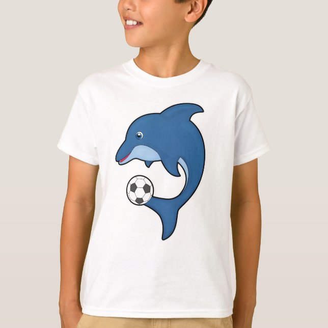 Dolphin as Soccer player with Soccer ball T-Shirt (Front)
