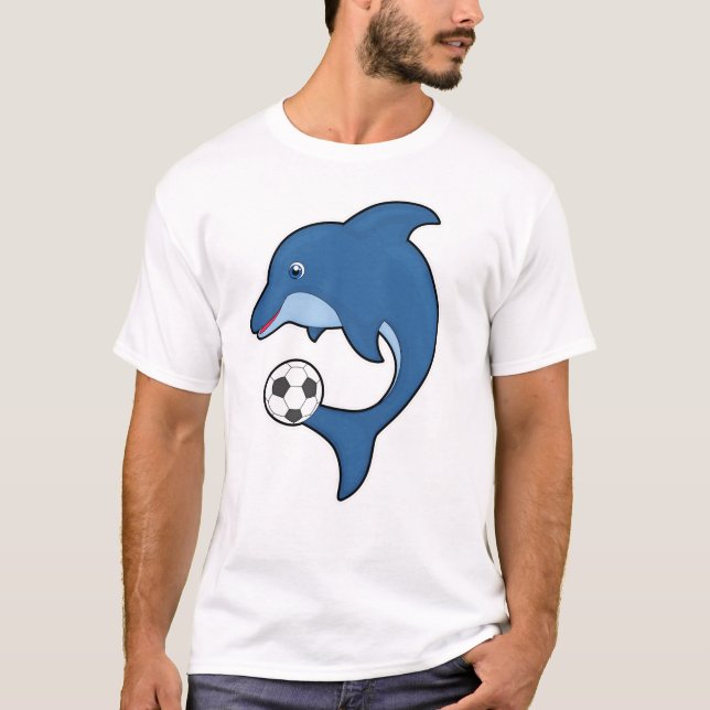 Dolphin as Soccer player with Soccer ball T-Shirt (Front)