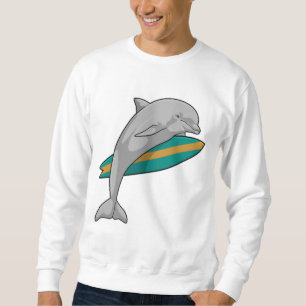Dolphin as Surfer with Surfboard Sweatshirt
