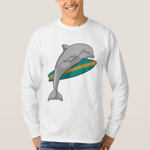 Dolphin as Surfer with Surfboard T-Shirt