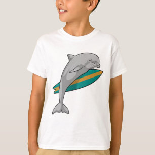 Dolphin as Surfer with Surfboard T-Shirt