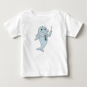 Dolphin as Teacher with Pointer Baby T-Shirt