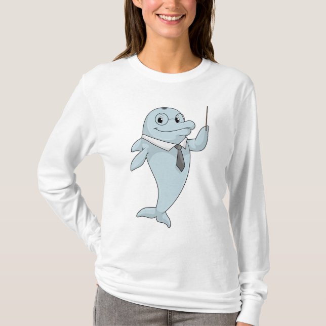 Dolphin as Teacher with Pointer T-Shirt (Front)