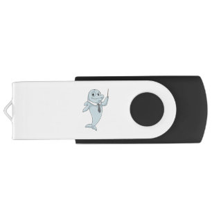 Dolphin as Teacher with Pointer USB Flash Drive
