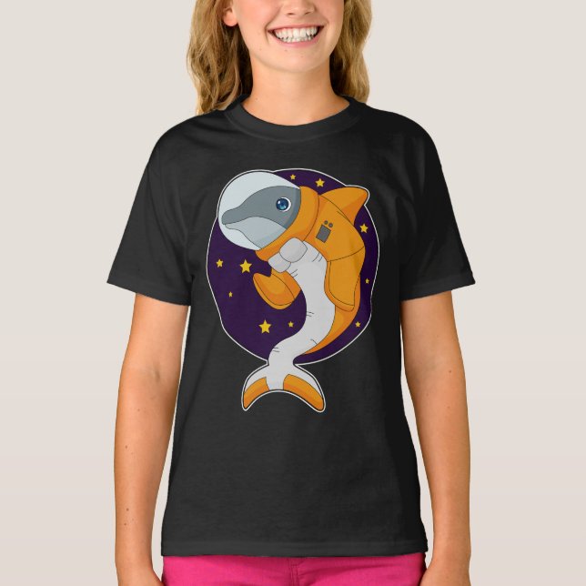 Dolphin Astronaut Space T-Shirt (Front)