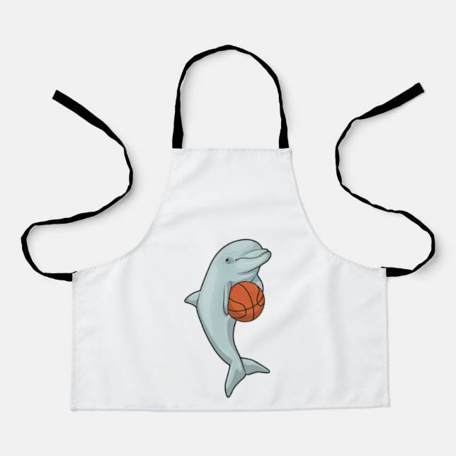 Dolphin at Basketball Sports Apron (Front)