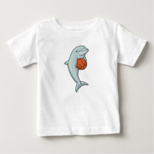 Dolphin at Basketball Sports Baby T-Shirt