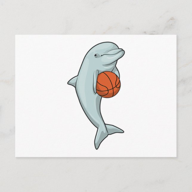 Dolphin at Basketball Sports Postcard (Front)
